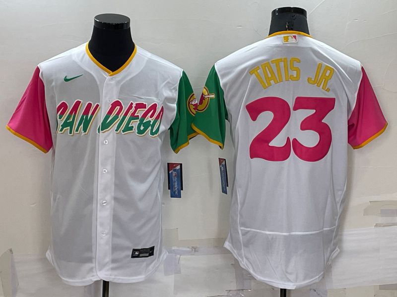 Men San Diego Padres #23 Tatis jr White City Edition Elite Nike 2022 MLB Jersey